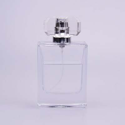 زجاجة عطر زجاجية مسطحة 50 مل مع غطاء شفاف Syrlyn